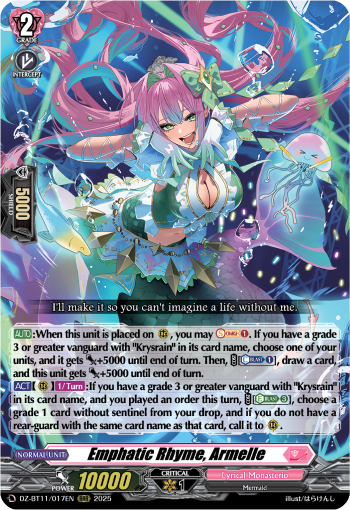 (017) Cardfight Vanguard Symphony of Might & Bloom Single: Emphatic Rhyme, Armelle [D-Format] (V.1 - Triple Rare)  Triple Rare