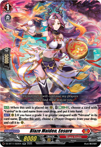 (022) Cardfight Vanguard Symphony of Might & Bloom Single: Blaze Maiden, Eesure [D-Format] (V.1 - Double Rare)  Double Rare