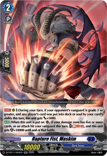 (024) Cardfight Vanguard Symphony of Might & Bloom Single: Rapture Fist, Maskim [D-Format] (V.1 - Double Rare)  Double Rare