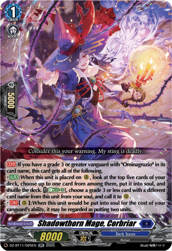 (025) Cardfight Vanguard Symphony of Might & Bloom Single: Shadowthorn Mage, Corbriar [D-Format] (V.1 - Double Rare)  Double Rare