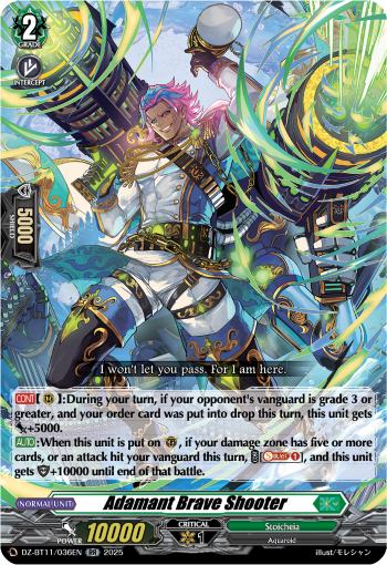 (036) Cardfight Vanguard Symphony of Might & Bloom Single: Adamant Brave Shooter [D-Format] (V.1 - Double Rare)  Double Rare