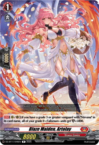 (046) Cardfight Vanguard Symphony of Might & Bloom Single: Blaze Maiden, Artolay [D-Format] (V.1 - Rare)  Rare