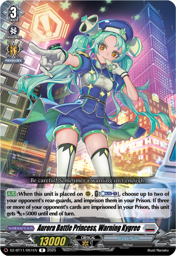 (051) Cardfight Vanguard Symphony of Might & Bloom Single: Aurora Battle Princess, Warning Kygree [D-Format] (V.1 - Rare)  Rare