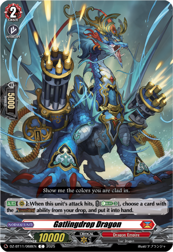 (068) Cardfight Vanguard Symphony of Might & Bloom Single: Gatlingdrop Dragon [D-Format]  Common