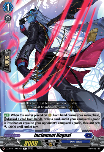 (077) Cardfight Vanguard Symphony of Might & Bloom Single: Inclement Ungual [D-Format]  Common