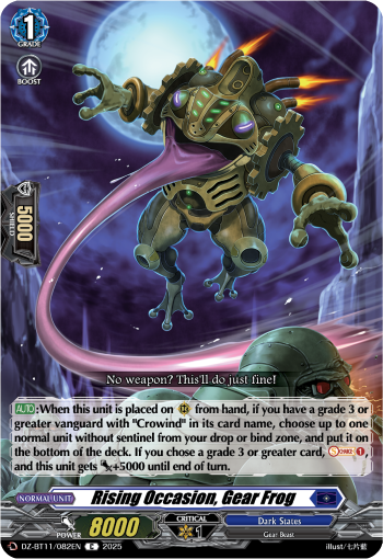 (082) Cardfight Vanguard Symphony of Might & Bloom Single: Rising Occasion, Gear Frog [D-Format]  Common