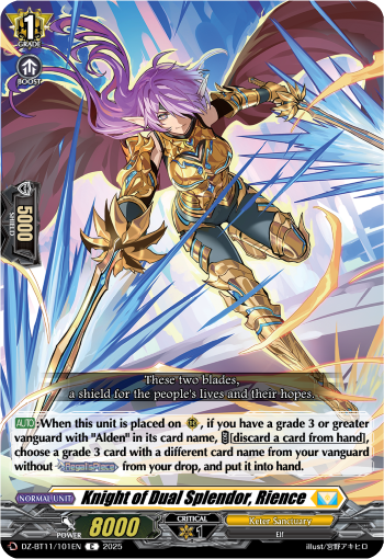 (101) Cardfight Vanguard Symphony of Might & Bloom Single: Knight of Dual Splendor, Rience [D-Format]  Common