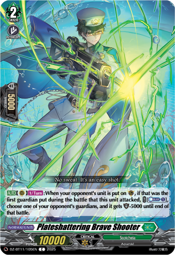 (105) Cardfight Vanguard Symphony of Might & Bloom Single: Plateshattering Brave Shooter [D-Format]  Common