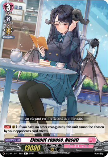 (112) Cardfight Vanguard Symphony of Might & Bloom Single: Elegant-repose, Nasati [D-Format]  Common
