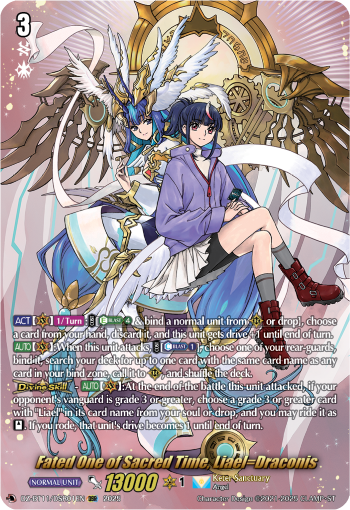 (DSR01) Cardfight Vanguard Symphony of Might & Bloom Single: Fated One of Sacred Time, Liael=Draconis [D-Format]  Secret Rare
