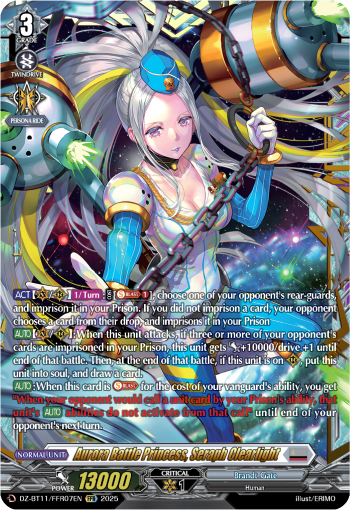 (FFR07) Cardfight Vanguard Symphony of Might & Bloom Single: Aurora Battle Princess, Seraph Clearlight [D-Format] (V.2 - Double Frame Rare)  Double Frame Rare