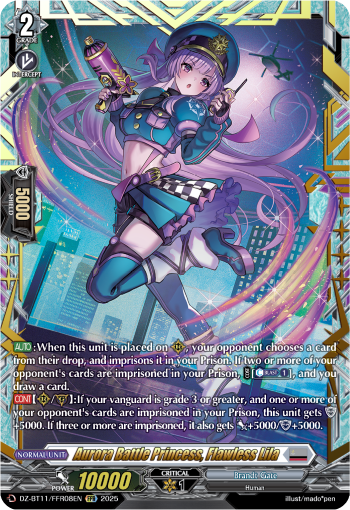 (FFR08) Cardfight Vanguard Symphony of Might & Bloom Single: Aurora Battle Princess, Flawless Lila [D-Format] (V.2 - Double Frame Rare)  Double Frame Rare