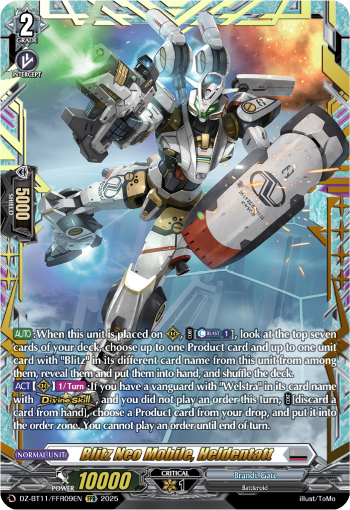 (FFR09) Cardfight Vanguard Symphony of Might & Bloom Single: Blitz Neo Mobile, Heldentatt [D-Format] (V.2 - Double Frame Rare)  Double Frame Rare