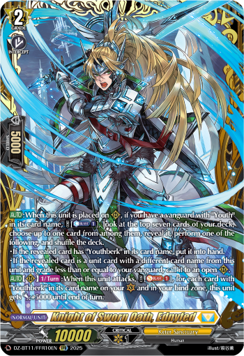 (FFR10) Cardfight Vanguard Symphony of Might & Bloom Single: Knight of Sworn Oath, Ednyfed [D-Format] (V.2 - Double Frame Rare)  Double Frame Rare