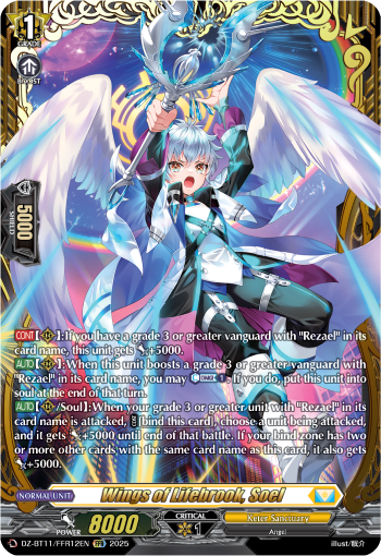 (FFR12) Cardfight Vanguard Symphony of Might & Bloom Single: Wings of Lifebrook, Soel [D-Format] (V.2 - Double Frame Rare)  Double Frame Rare