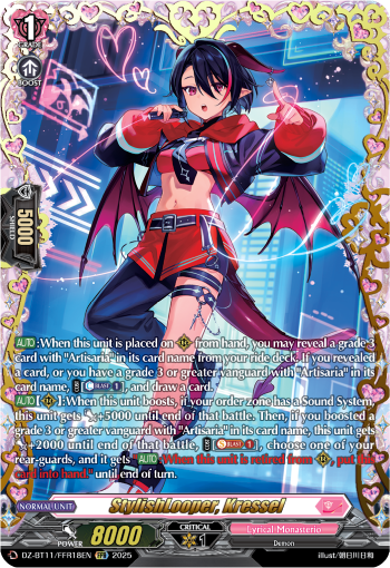 (FFR18) Cardfight Vanguard Symphony of Might & Bloom Single: StylishLooper, Kressel [D-Format] (V.2 - Double Frame Rare)  Double Frame Rare