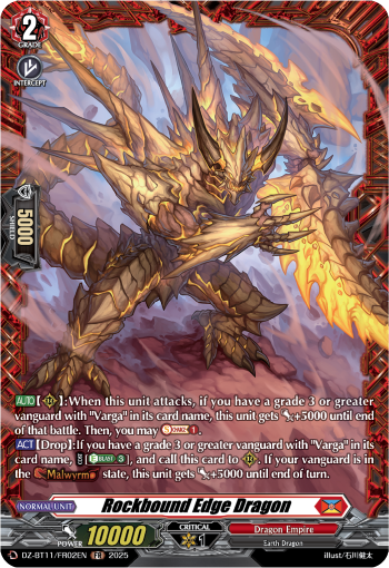 (FR02) Cardfight Vanguard Symphony of Might & Bloom Single: Rockbound Edge Dragon [D-Format] (V.2 - Frame Rare)  Frame Rare