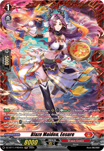 (FR04) Cardfight Vanguard Symphony of Might & Bloom Single: Blaze Maiden, Eesure [D-Format] (V.2 - Frame Rare)  Frame Rare