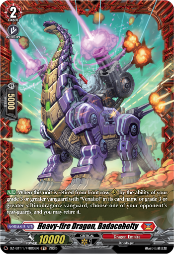 (FR05) Cardfight Vanguard Symphony of Might & Bloom Single: Heavy-fire Dragon, Badacohefty [D-Format] (V.2 - Frame Rare)  Frame Rare