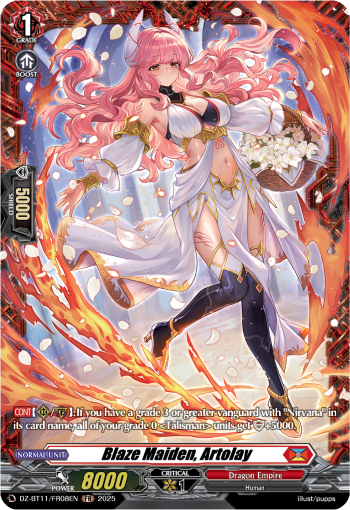 (FR08) Cardfight Vanguard Symphony of Might & Bloom Single: Blaze Maiden, Artolay [D-Format] (V.2 - Frame Rare)  Frame Rare