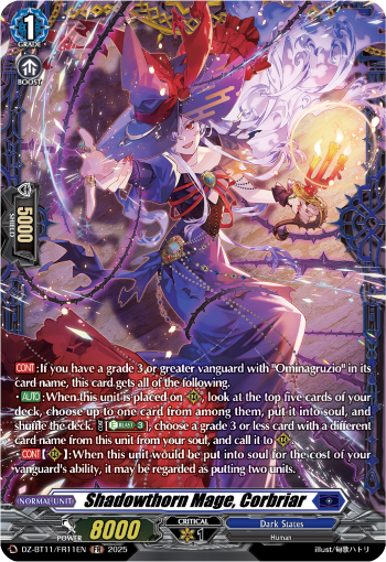 (FR11) Cardfight Vanguard Symphony of Might & Bloom Single: Shadowthorn Mage, Corbriar [D-Format] (V.2 - Frame Rare)  Frame Rare