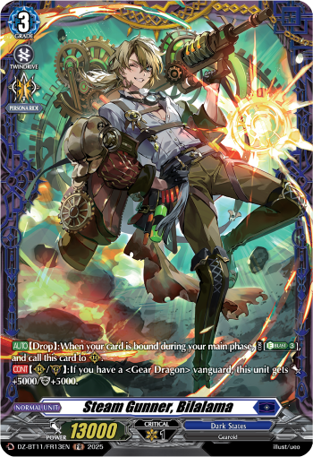 (FR13) Cardfight Vanguard Symphony of Might & Bloom Single: Steam Gunner, Bilalama [D-Format] (V.2 - Frame Rare)  Frame Rare
