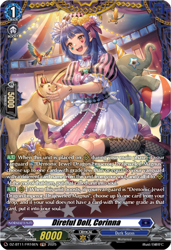 (FR16) Cardfight Vanguard Symphony of Might & Bloom Single: Direful Doll, Corinna [D-Format] (V.2 - Frame Rare)  Frame Rare