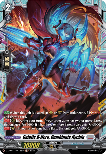 (FR18) Cardfight Vanguard Symphony of Might & Bloom Single: Galatic B-Hero, Combinate Nychia [D-Format] (V.2 - Frame Rare)  Frame Rare
