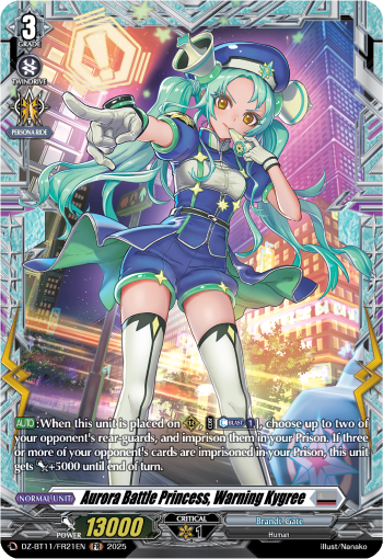 (FR21) Cardfight Vanguard Symphony of Might & Bloom Single: Aurora Battle Princess, Warning Kygree [D-Format] (V.2 - Frame Rare)  Frame Rare