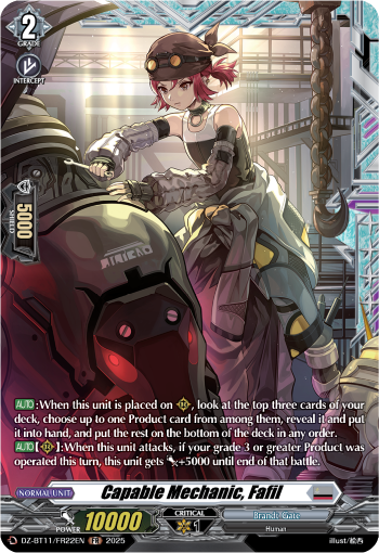 (FR22) Cardfight Vanguard Symphony of Might & Bloom Single: Capable Mechanic, Fafil [D-Format] (V.2 - Frame Rare)  Frame Rare