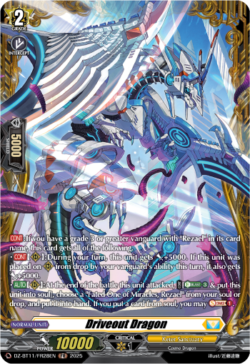 (FR28) Cardfight Vanguard Symphony of Might & Bloom Single: Driveout Dragon [D-Format] (V.2 - Frame Rare)  Frame Rare