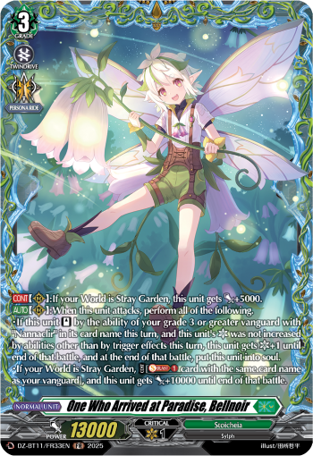 (FR33) Cardfight Vanguard Symphony of Might & Bloom Single: One Who Arrived at Paradise, Bellnoir [D-Format] (V.2 - Frame Rare)  Frame Rare