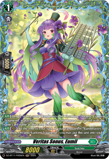 (FR35) Cardfight Vanguard Symphony of Might & Bloom Single: Veritas Sonus, Eumil [D-Format] (V.2 - Frame Rare)  Frame Rare