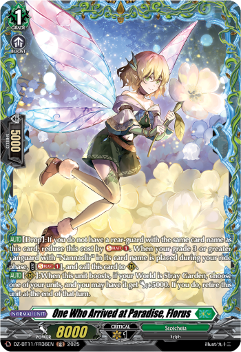 (FR36) Cardfight Vanguard Symphony of Might & Bloom Single: One Who Arrived at Paradise, Florus [D-Format] (V.2 - Frame Rare)  Frame Rare