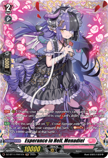 (FR41) Cardfight Vanguard Symphony of Might & Bloom Single: Esperance in Hell, Menadiel [D-Format] (V.2 - Frame Rare)  Frame Rare
