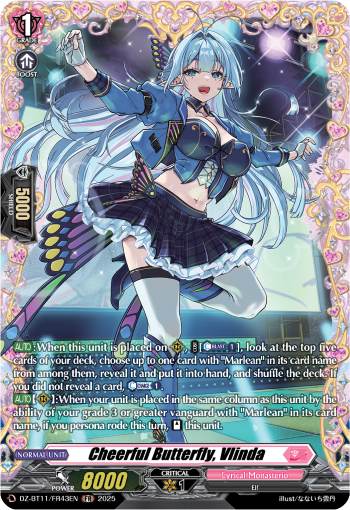 (FR43) Cardfight Vanguard Symphony of Might & Bloom Single: Cheerful Butterfly, Vlinda [D-Format] (V.2 - Frame Rare)  Frame Rare