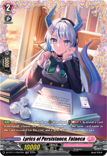 (FR47) Cardfight Vanguard Symphony of Might & Bloom Single: Lyrics of Persistance, Fataeca [D-Format] (V.2 - Frame Rare)  Frame Rare