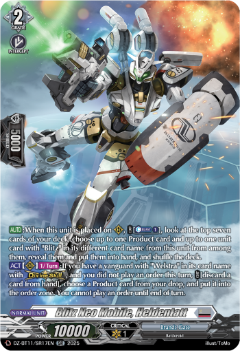 (SR17) Cardfight Vanguard Symphony of Might & Bloom Single: Blitz Neo Mobile, Heldentatt [D-Format] (V.3 - Silver Rare)  Silver Rare