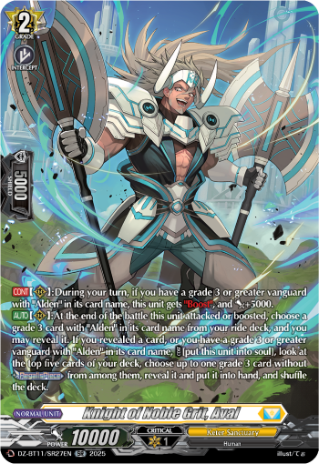 (SR27) Cardfight Vanguard Symphony of Might & Bloom Single: Knight of Noble Grit, Aval [D-Format] (V.3 - Silver Rare)  Silver Rare