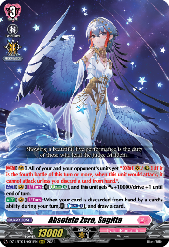 (001) Cardfight Vanguard Lyrical Monasterio: Sparkling Stars! Single: Absolute Zero, Sagitta [D-Format] (V.1 - Triple Rare)  Triple Rare