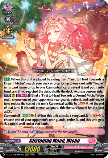 (004) Cardfight Vanguard Lyrical Monasterio: Sparkling Stars! Single: Glistening Mood, Michu [D-Format] (V.1 - Triple Rare)  Triple Rare