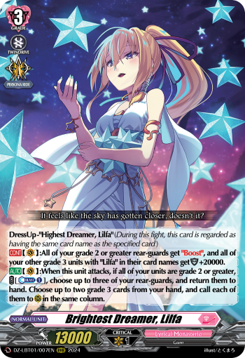 (007) Cardfight Vanguard Lyrical Monasterio: Sparkling Stars! Single: Brightest Dreamer, Lilfa [D-Format] (V.1 - Triple Rare)  Triple Rare