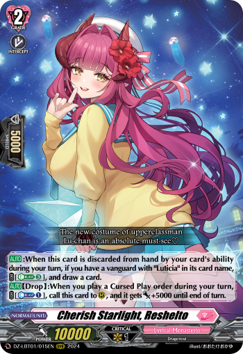 (015) Cardfight Vanguard Lyrical Monasterio: Sparkling Stars! Single: Cherish Starlight, Reshelto [D-Format] (V.1 - Triple Rare)  Triple Rare