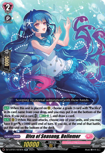 (023) Cardfight Vanguard Lyrical Monasterio: Sparkling Stars! Single: Diva of Seasong, Bellemer [D-Format] (V.1 - Double Rare)  Double Rare