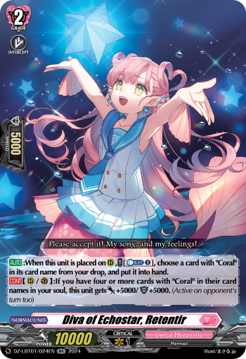 (024) Cardfight Vanguard Lyrical Monasterio: Sparkling Stars! Single: Diva of Echostar, Retentir [D-Format] (V.1 - Double Rare)  Double Rare