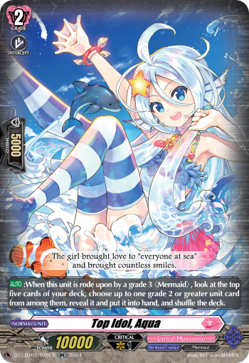 (028) Cardfight Vanguard Lyrical Monasterio: Sparkling Stars! Single: Top Idol, Aqua [D-Format] (V.1 - Double Rare)  Double Rare