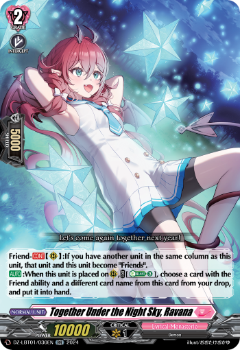 (030) Cardfight Vanguard Lyrical Monasterio: Sparkling Stars! Single: Together Under the Night Sky, Ravana [D-Format] (V.1 - Double Rare)  Double Rare
