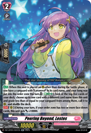 (031) Cardfight Vanguard Lyrical Monasterio: Sparkling Stars! Single: Peering Beyond, Lestes [D-Format] (V.1 - Double Rare)  Double Rare
