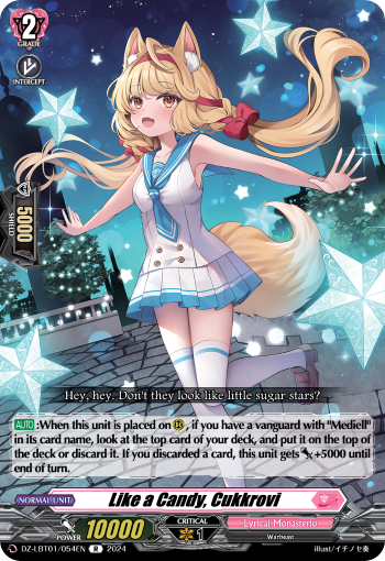 (054) Cardfight Vanguard Lyrical Monasterio: Sparkling Stars! Single: Like a Candy, Cukkrovi [D-Format] (V.1 - Rare)  Rare