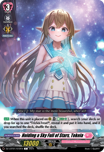 (072) Cardfight Vanguard Lyrical Monasterio: Sparkling Stars! Single: Holding a Sky Full of Stars, Tekeia [D-Format]  Common